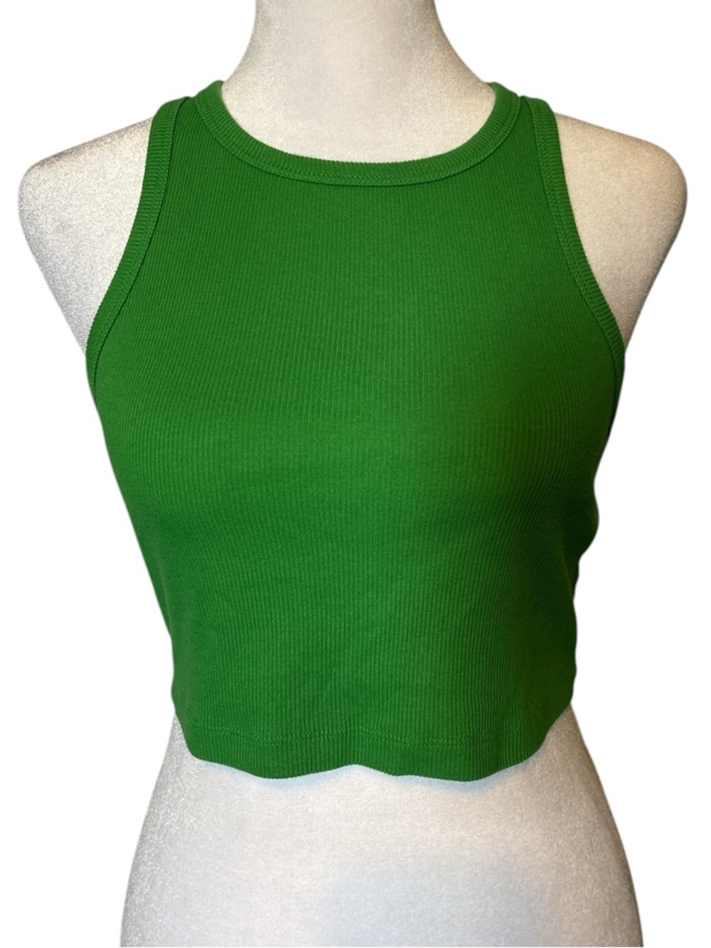 wild fable Green Ribbed Crop Tank